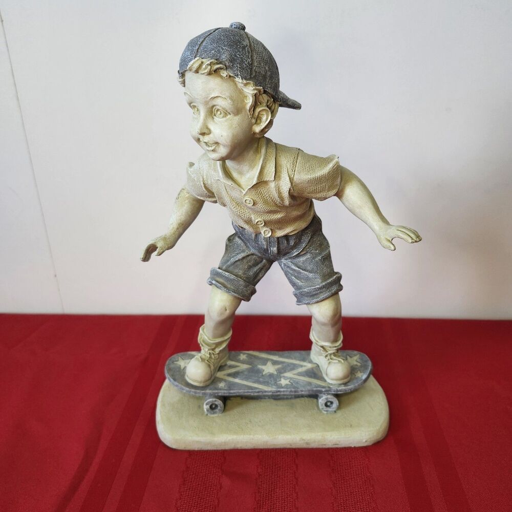 Vintage Rare Jaimy Boy Skateboard Resin Sculpture Figurine 12” Decorative Statue